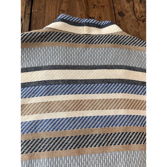Vilagallo Open Front Cardigan Sweater Size Large (44) Stripped Knit Coverup - Picture 14 of 16